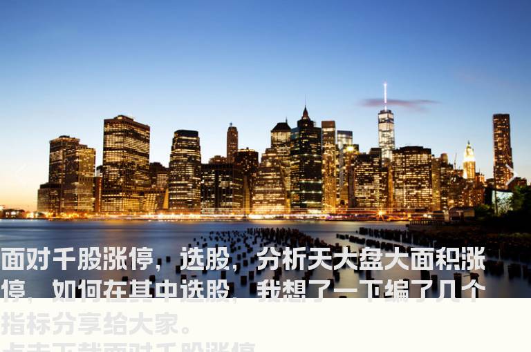 面对千股涨停，选股，分析指标