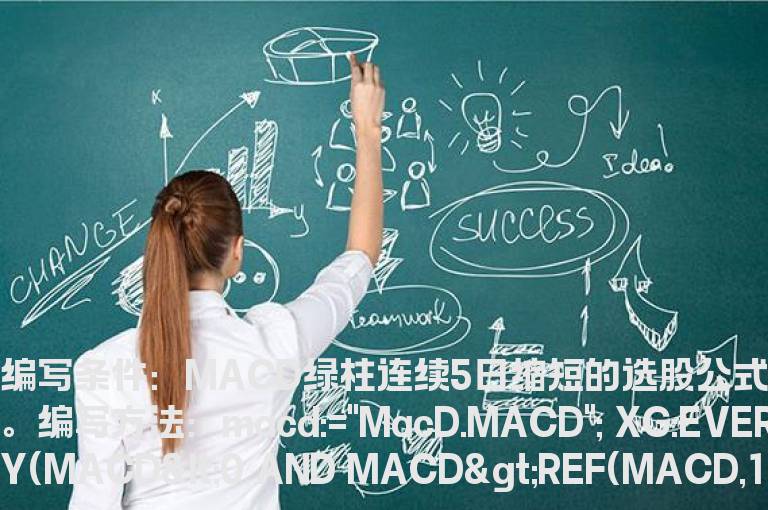 MACD绿柱连续5日缩短的选股公式
