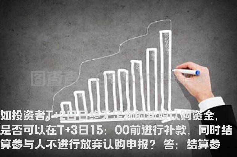 是否可在T+3日15：00前补款，不进行放弃认购申报