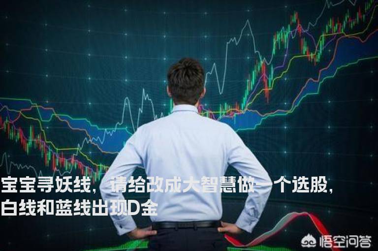宝宝寻妖线，请给改成大智慧做一个选股，白线和蓝线出现D金