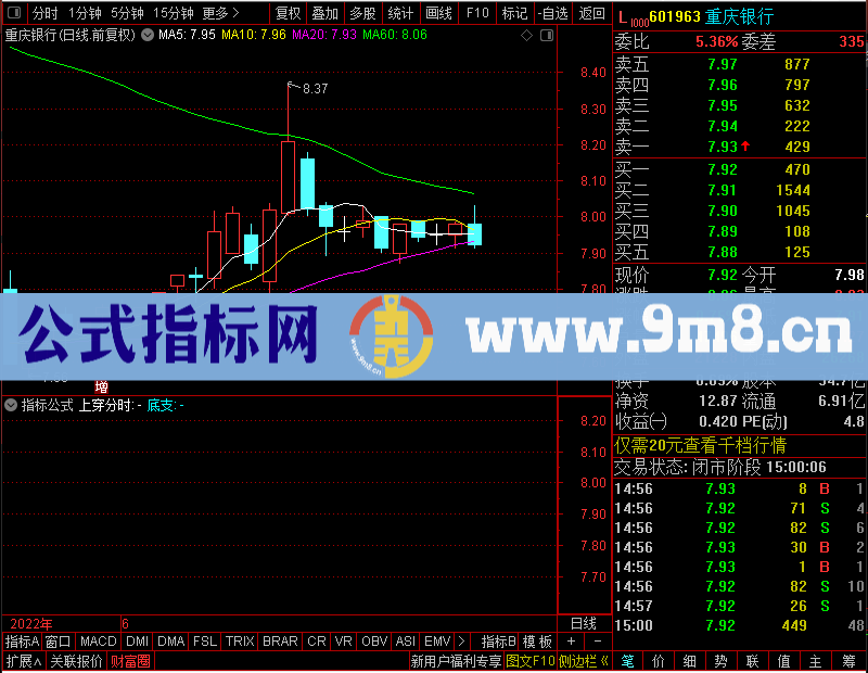 通达信分时突破抓板主图未加密选股指标公式源码