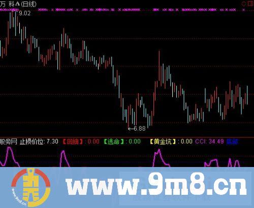 回抽即刻逃命止损指标 (源码)