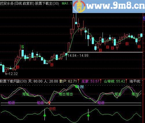 通达信庄家散户线及选股指标(源码)