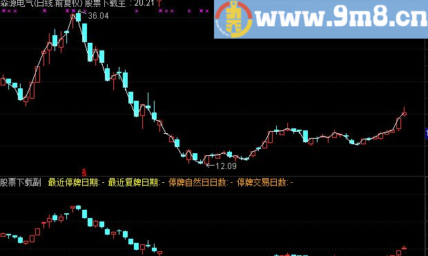 通达信停牌标记副图公式 源码