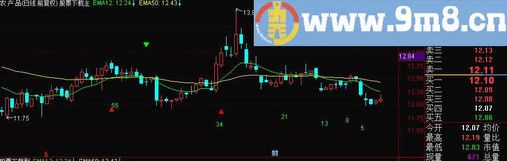 分享一个标注斐波那契数列的指标－－K线数量 主图指标