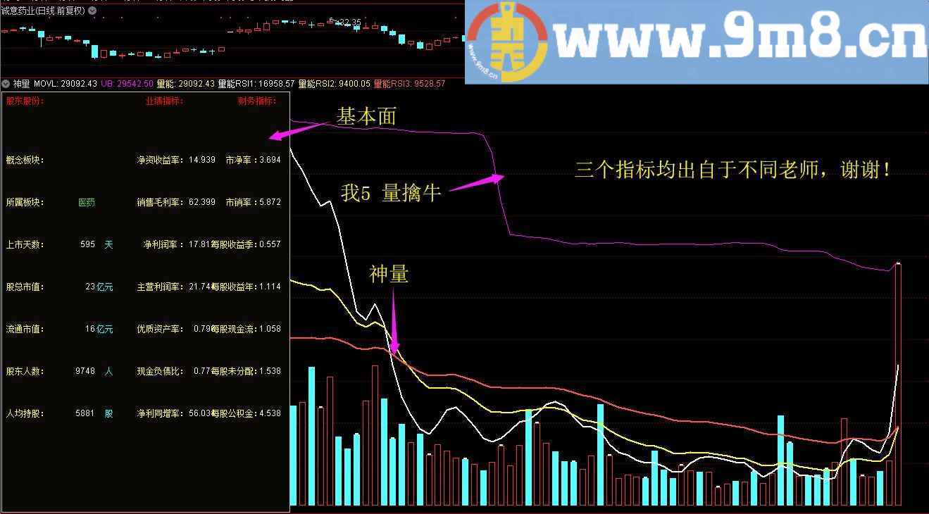 基本面叠加成交量 通达信副图指标 源码 贴图