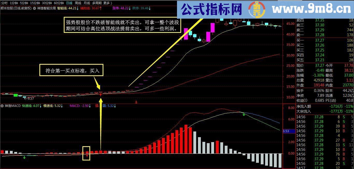 神渔智能交易 通达信主图+选股指标 贴图