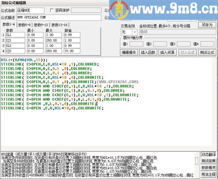 压缩K线 通达信主图指标 源码 贴图