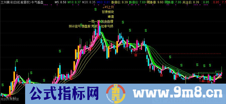 直观描述买卖趋势——牛气看盘 通达信主图指标 九毛八公式指标网