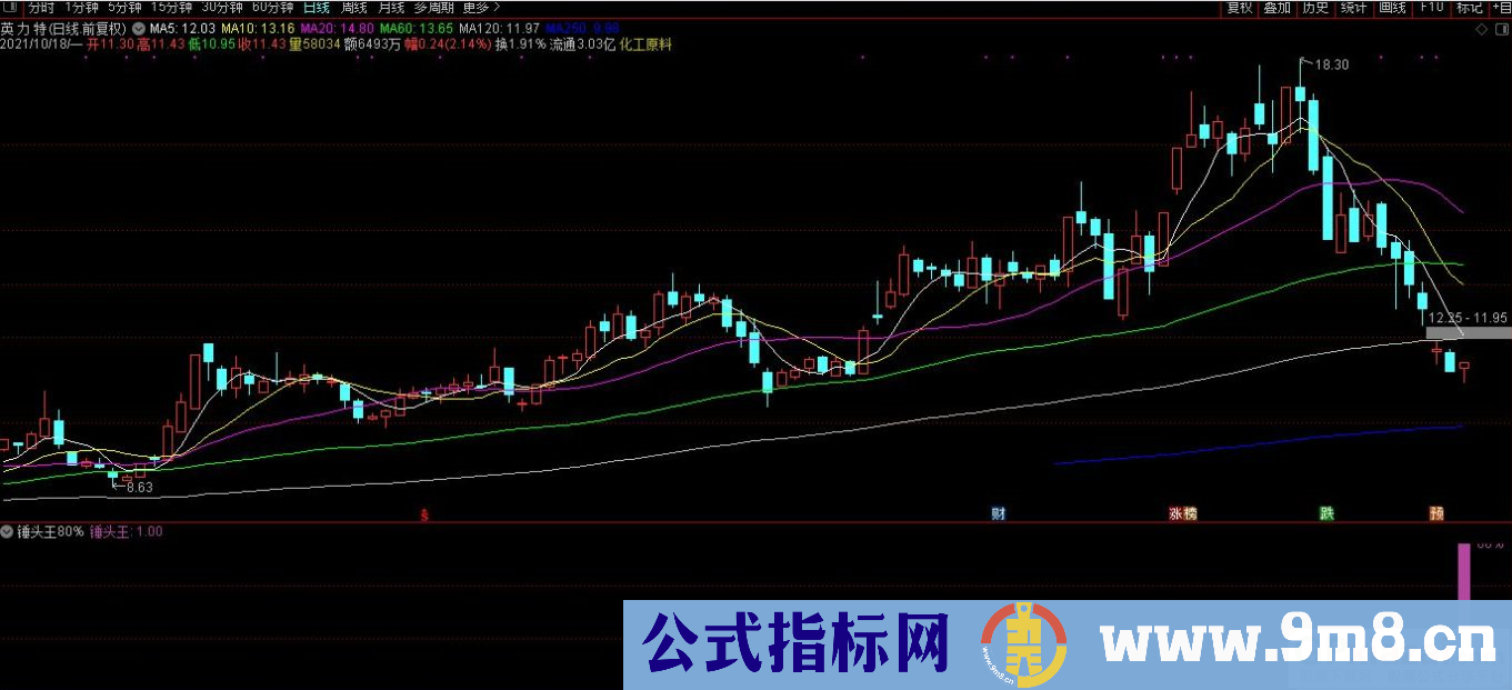 通达信锤头王80%副图/选股指标 源码 贴图