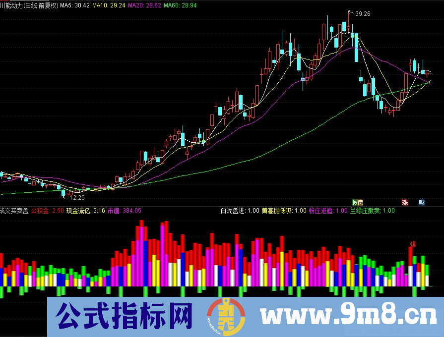 通达信成交买卖盘副图指标 源码 贴图