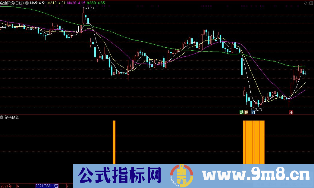 通达信绝密底部副图/选股指标 源码 贴图
