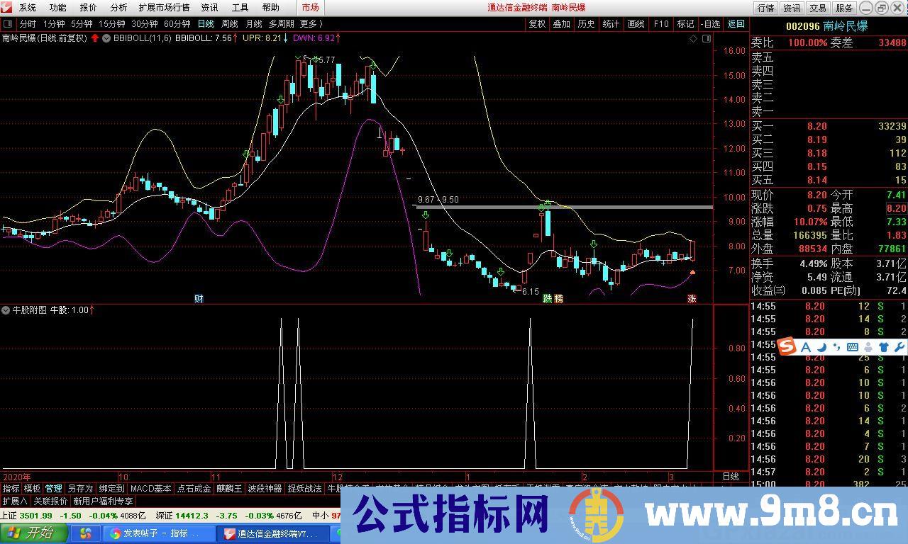 抓大牛 通达信副图/选股指标 源码 贴图 无未来