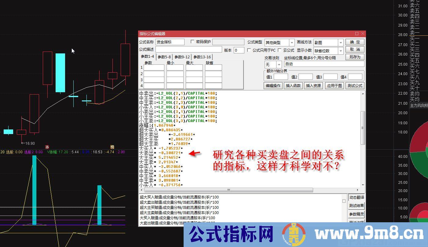 资金副图 盘中排序 通达信指标 源码 贴图