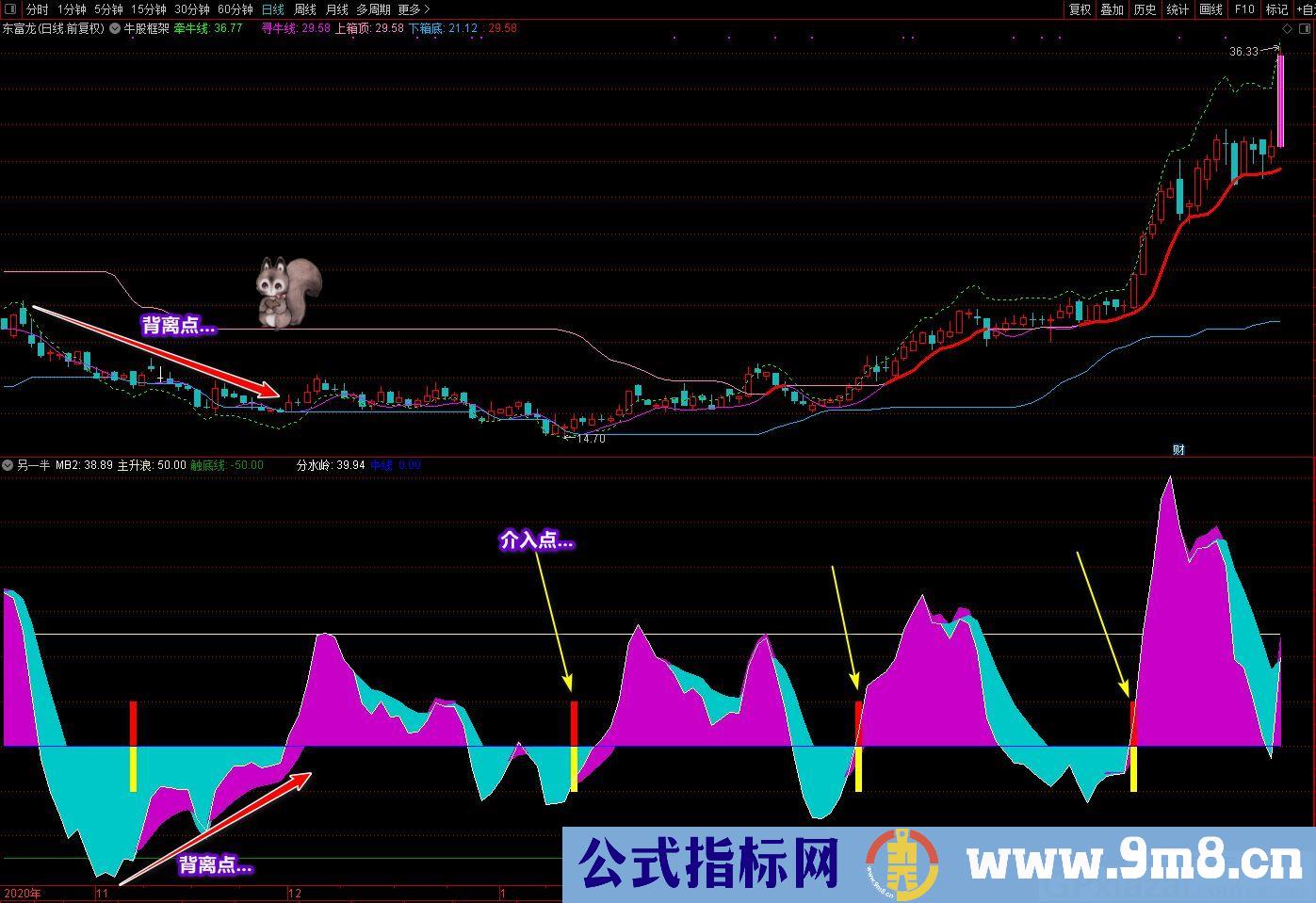 有明确的入场信号 短线波段操作指标 廷进元宝另一半 通达信副图指标 源码 贴图 无未来