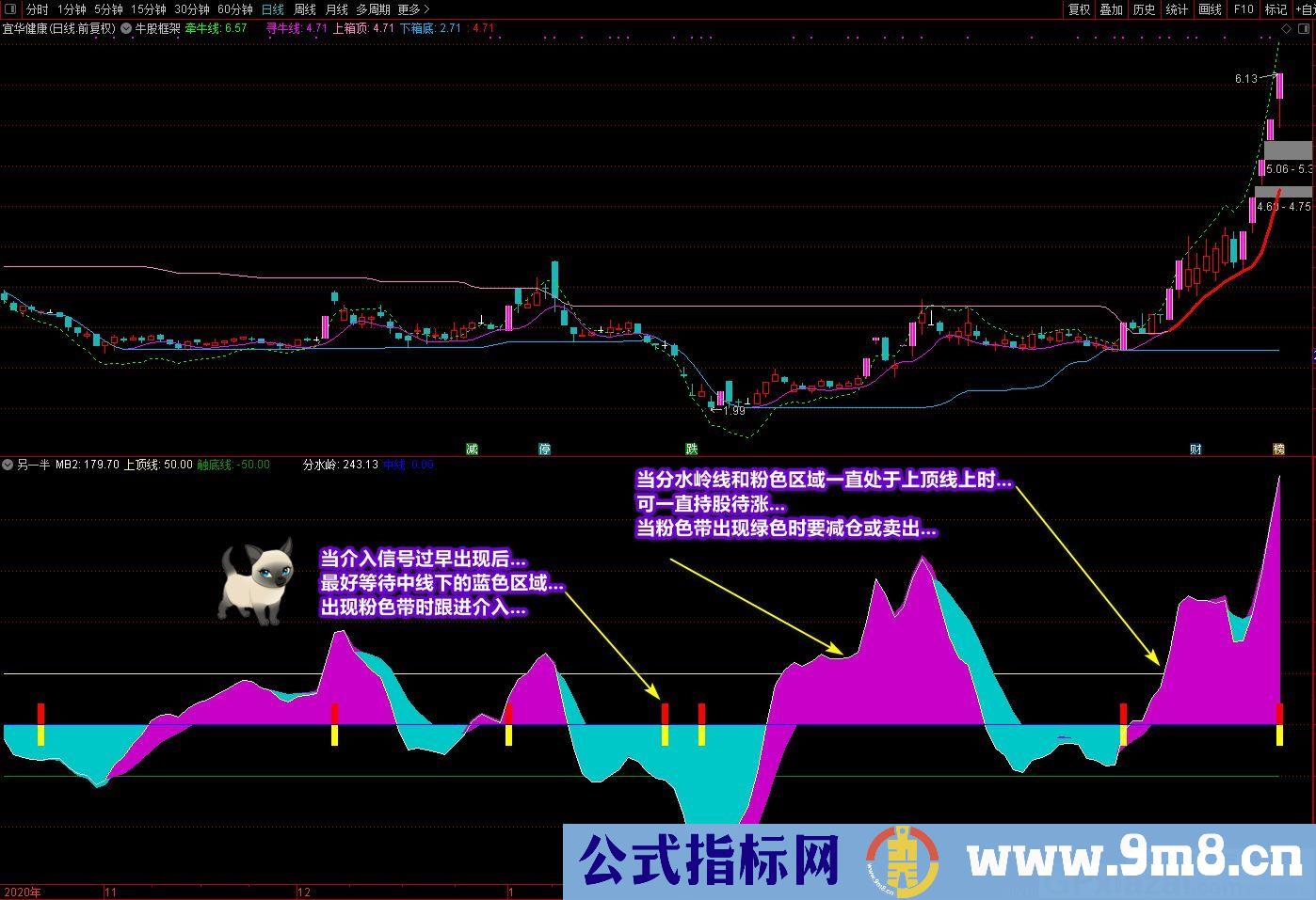 有明确的入场信号 短线波段操作指标 廷进元宝另一半 通达信副图指标 源码 贴图 无未来