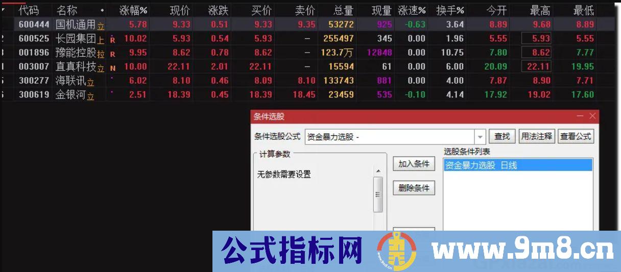跟随主力资金拉升指标 资金暴力 通达信副图/选股指标 源码 贴图 无未来 