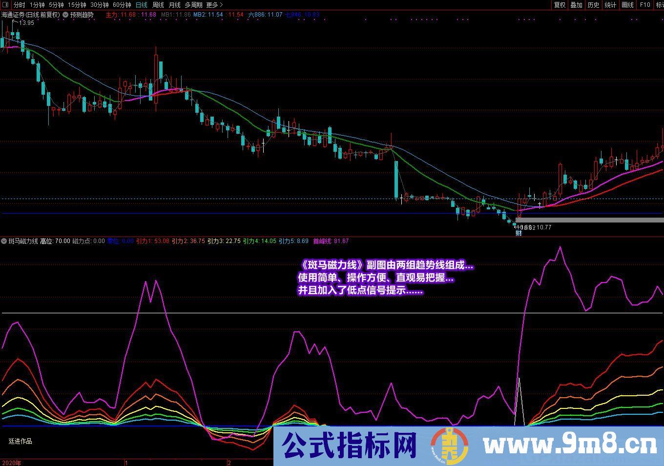 廷进 斑马磁力线 通达信副图指标 源码 贴图