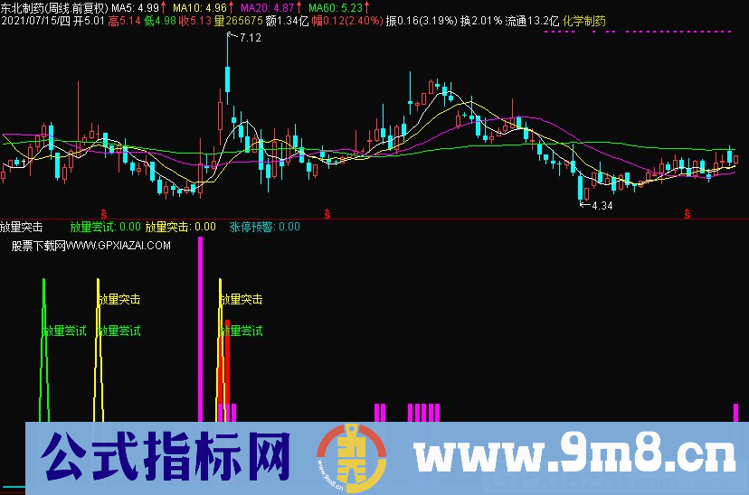放量突击 放量尝试 最实用指标 通达信副图指标 源码 贴图