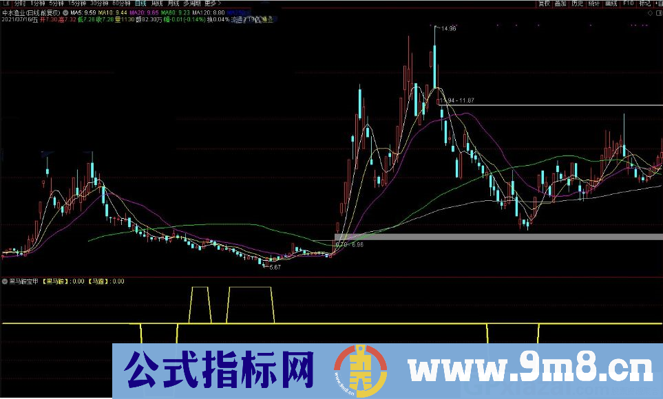黑马鞍宝甲 短中长线指标 通达信副图指标 源码 贴图