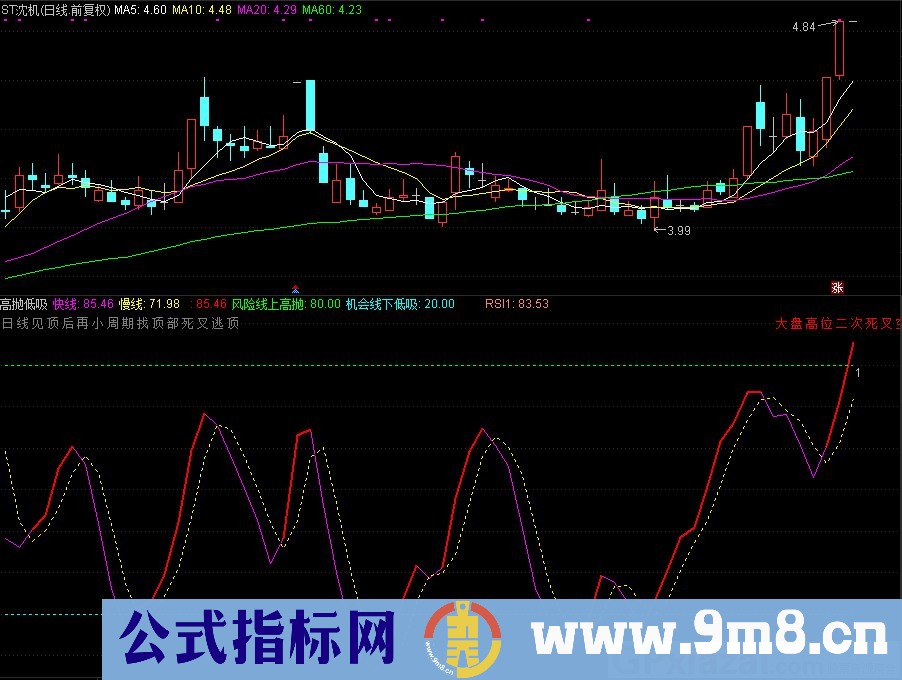 通达信高抛低吸副图指标 源码 贴图