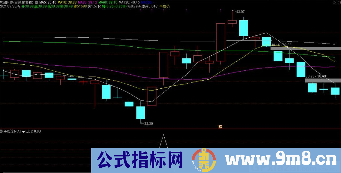 涨停九刀之子母连环刀 通达信副图/选股指标 源码 贴图
