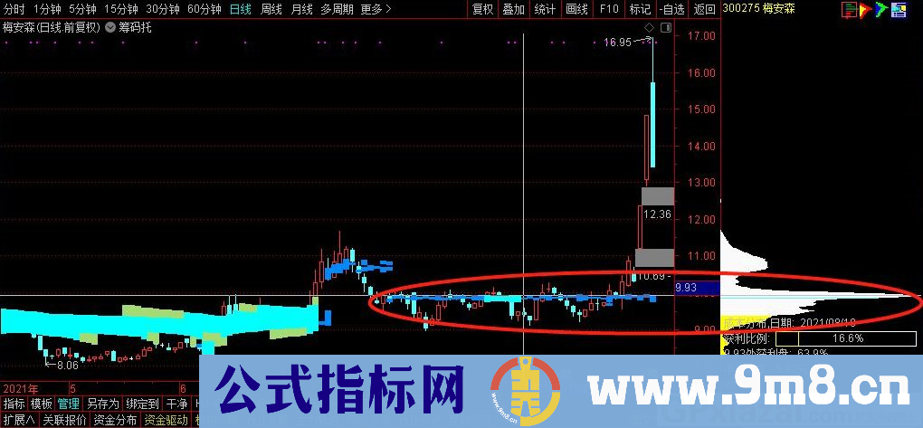 通达信筹码托副图指标 源码 贴图 无未来