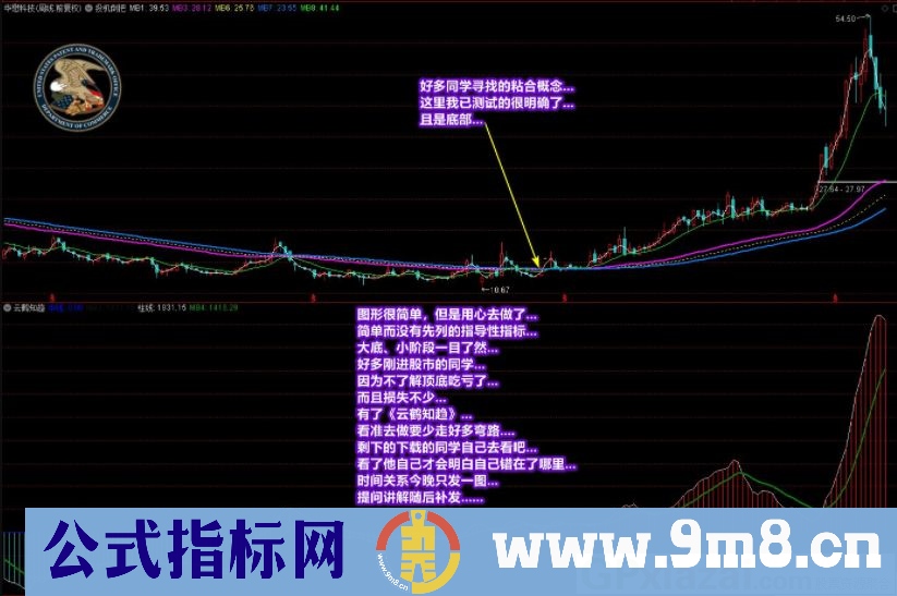 通达信廷进《云鹤知趋》副图指标 源码 贴图 无未来