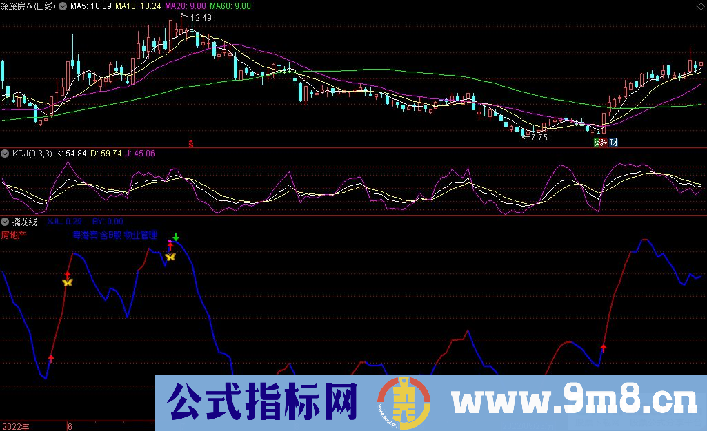 通达信擒龙线副图指标 源码 贴图