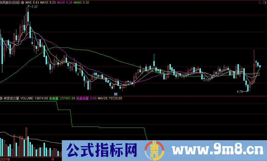 通达信养家成交量副图指标 源码 贴图