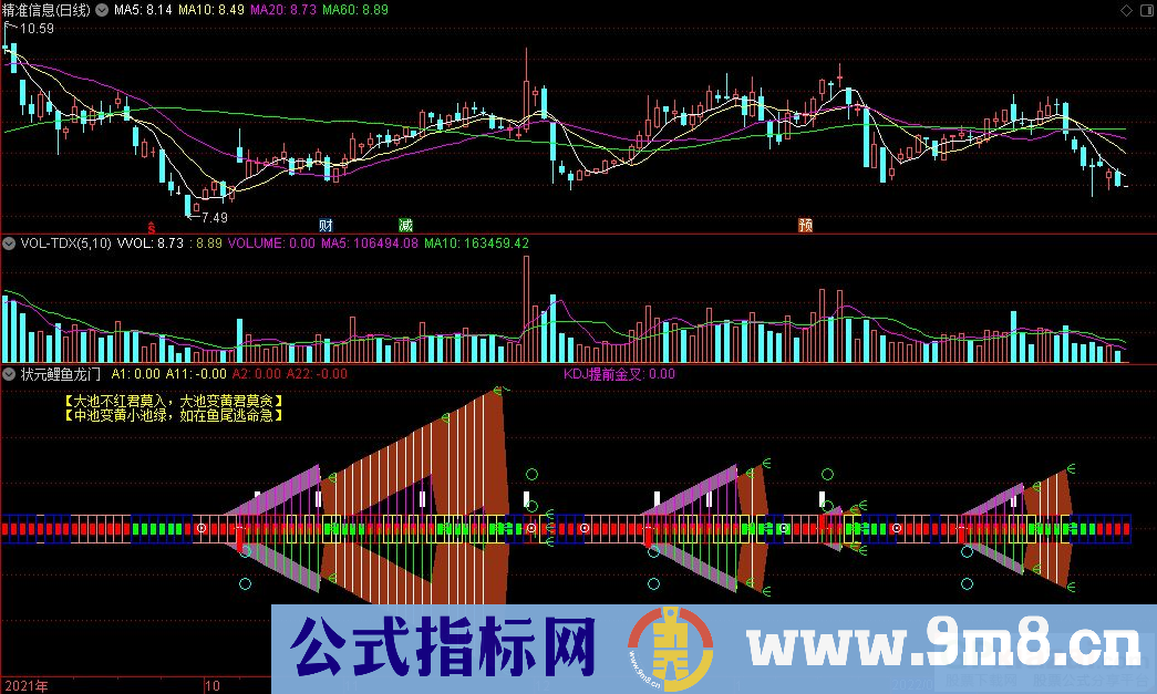 通达信状元鲤鱼龙门副图指标 九毛八公式指标网
