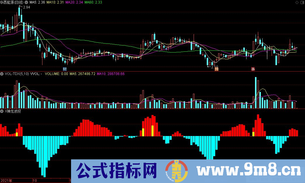 通达信x神龙波段副图指标 源码 贴图