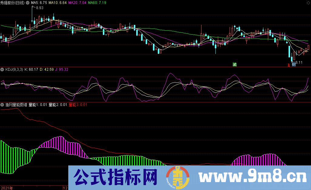 通达信渔网量能图谱副图指标 源码 贴图