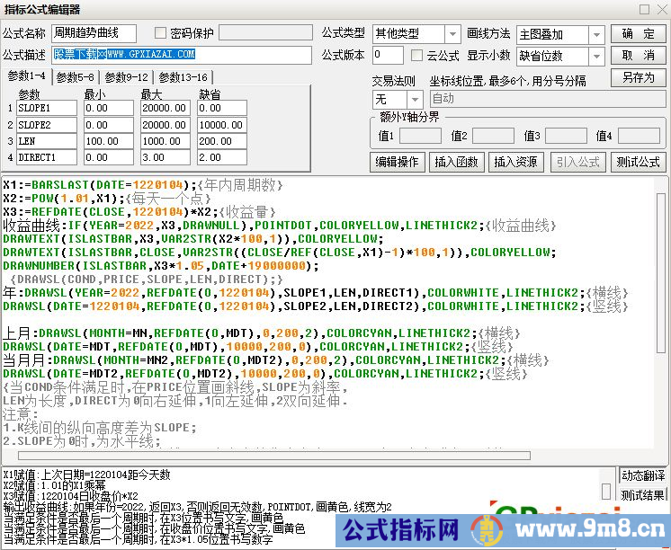 通达信周期趋势曲线主图指标 源码 贴图