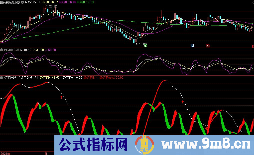 通达信标王波段副图指标 源码 贴图