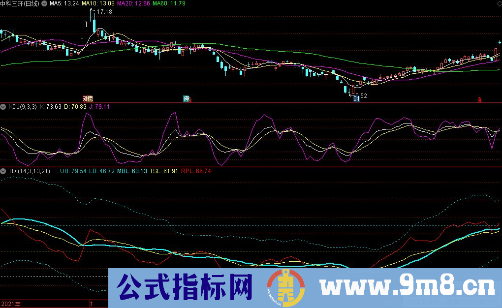 通达信交易者动态指数副图指标 源码 贴图