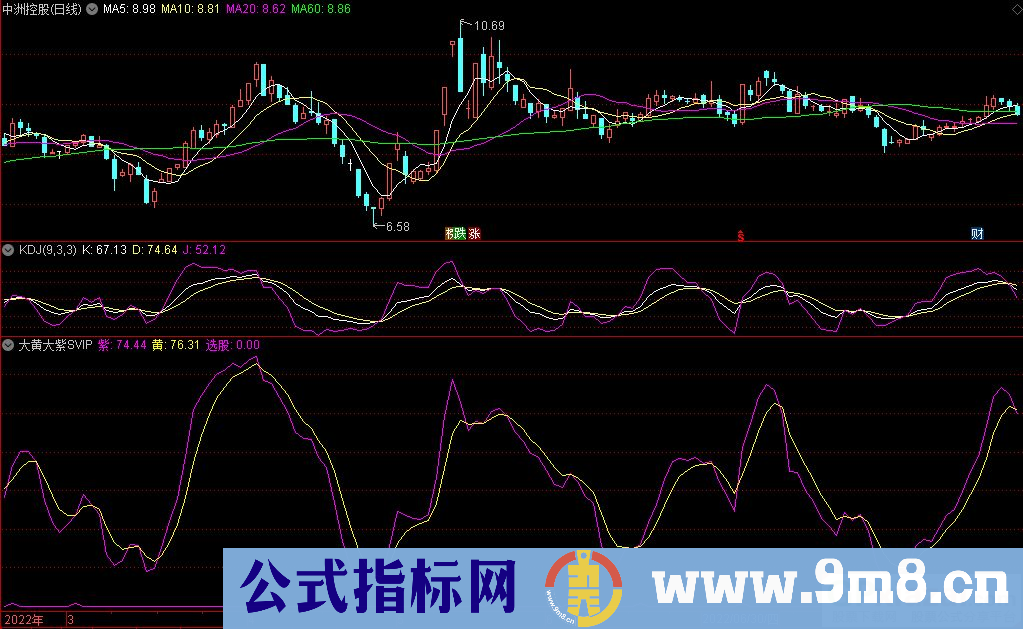 通达信大黄大紫SVIP副图指标 源码 贴图