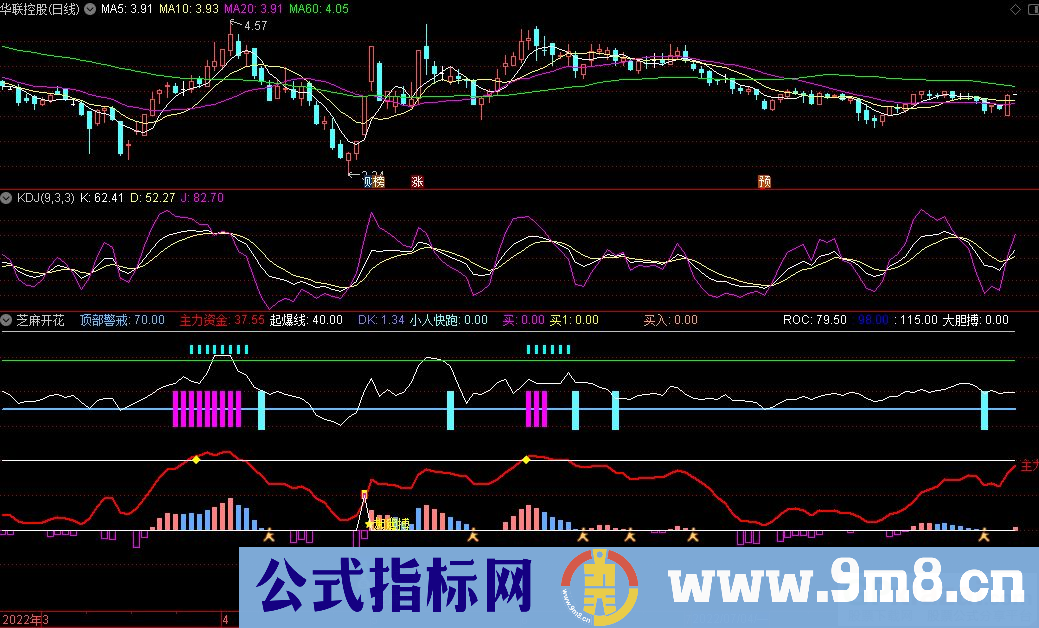 通达信芝麻开花 要拉一波副图指标 源码 贴图
