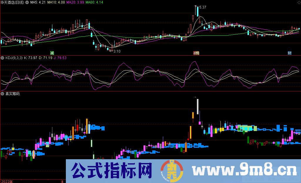 通达信真实筹码副图指标 买在低点 出在高点 源码 贴图
