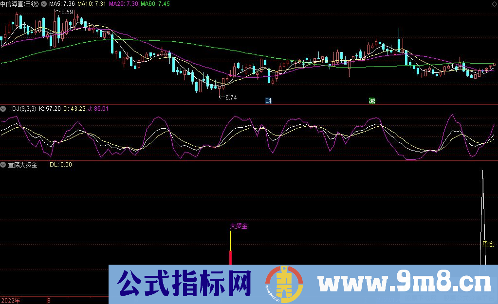 通达信量底大资金副图指标 源码 贴图