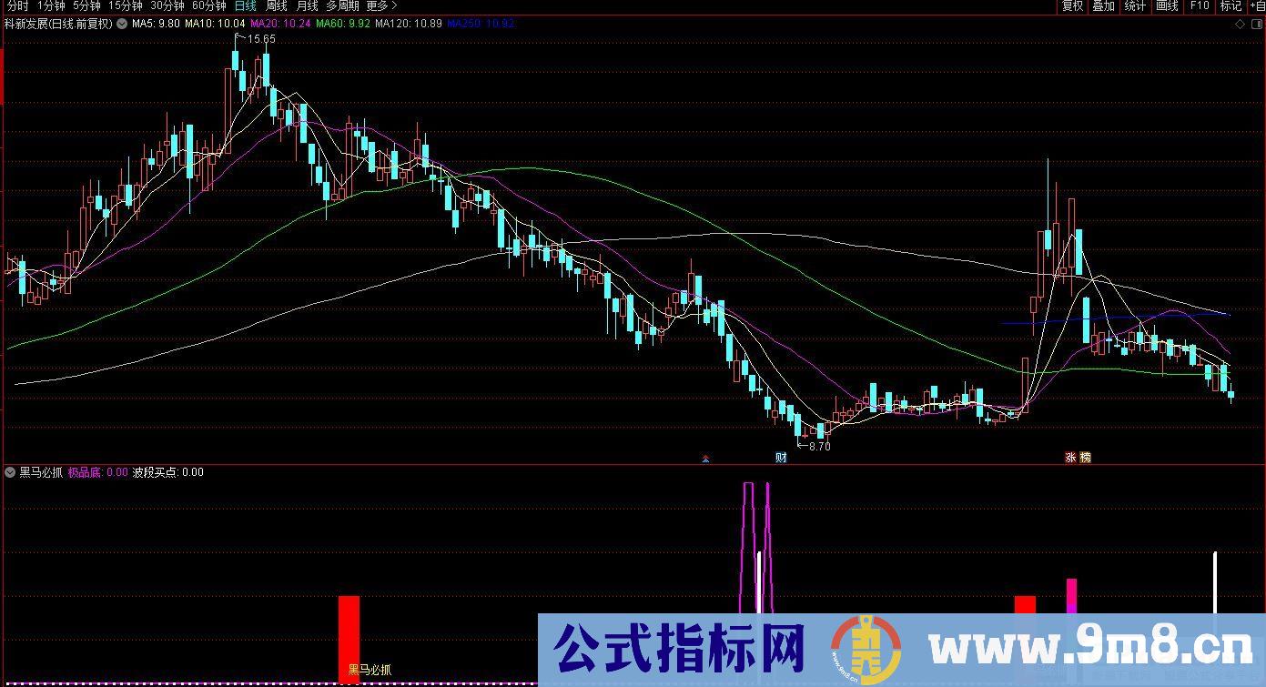 通达信极品底黑马副图指标 黑马必抓指标 源码 贴图