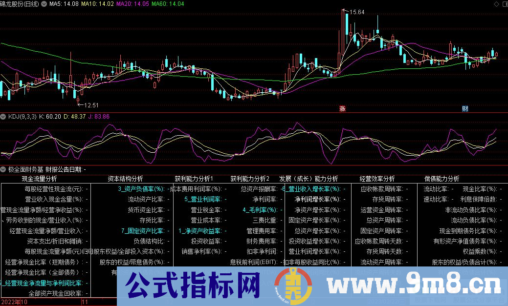 通达信极全面财务基本面副图指标 九毛八公式指标网