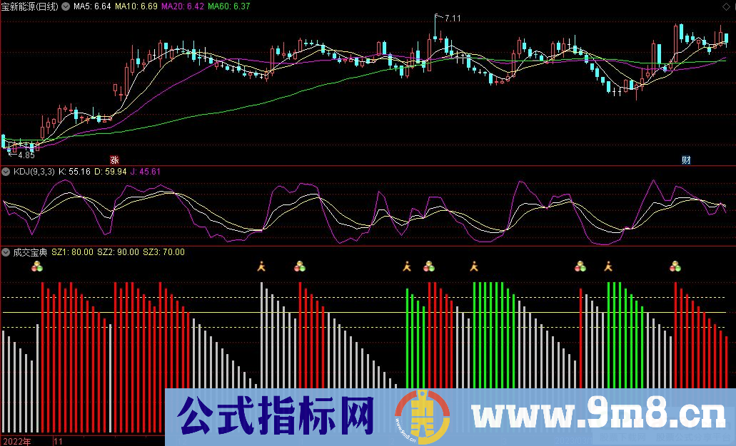 通达信成交宝典副图指标 源码 贴图