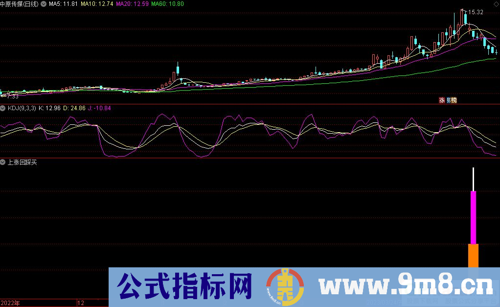 通达信上涨回踩买副图指标 源码 贴图