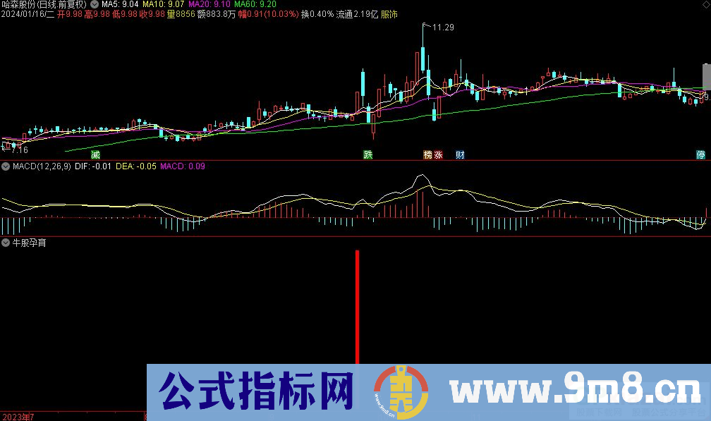 通达信牛股孕育副图指标 源码 贴图