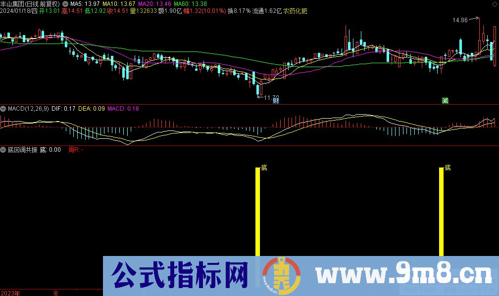通达信底回调共振副图指标 九毛八公式指标网