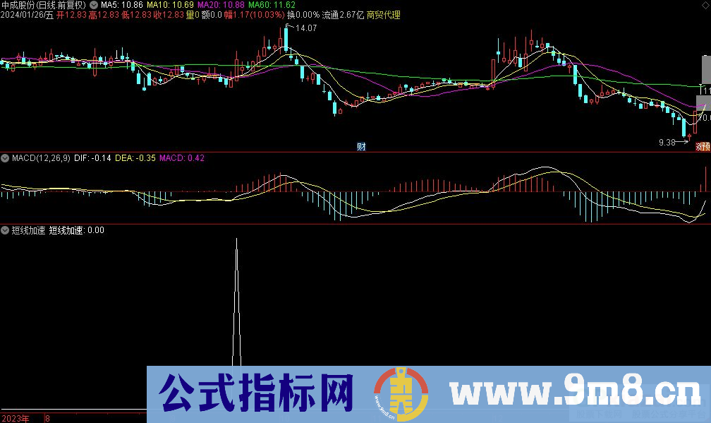 通达信短线加速选股指标 源码 贴图
