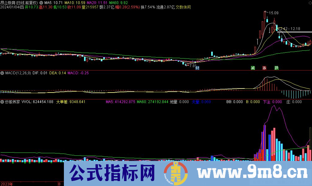 通达信炒股养家副图指标 源码 贴图
