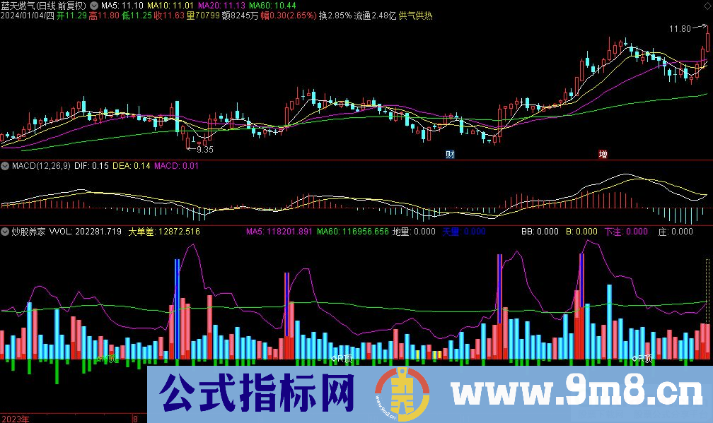 通达信炒股养家副图指标 源码 贴图