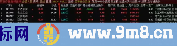 通达信【至尊竞价】竞价一进二选股指标 数据全天不 源码 贴图